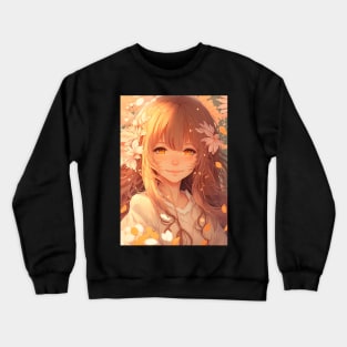 Kawaii Joyful Anime Girl Fall Lover Cute Smile Crewneck Sweatshirt